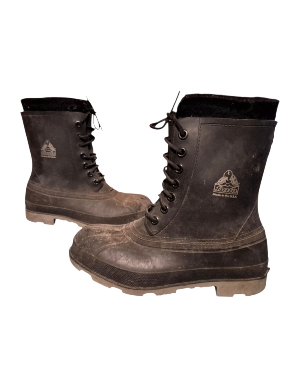 Vintage Bata Black Rubber Military Cold Weather Boots Men's 10, Made In U.S.A.